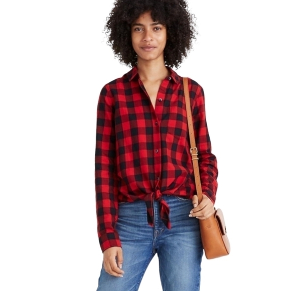 Madewell Tops - Madewell Buffalo Plaid Flannel Shirt Size Small